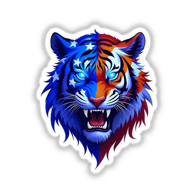 A Cool American Flag Tiger