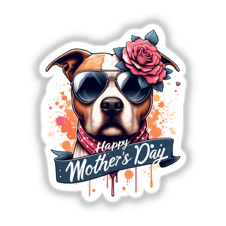Mothers Day Splatter Pitbull Dog