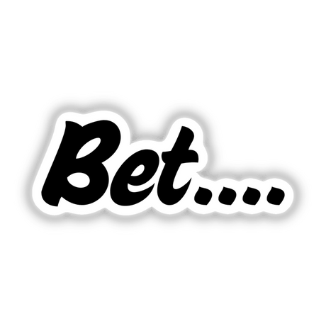 Bet-in black sticker or digital artwork featuring a sleek black and white logo, characterized by bold typography and distinctive graphic design elements, available from Decal Venue.