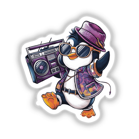 Penguin Wearing Sunglasses Dancing with Boombox