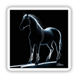 Verge of Fearlessness: A striking depiction of a horse with a flowing mane and tail, available as stickers or digital artwork, embodying grace and strength from Decal Venue's unique collection.