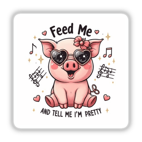 Cartoon pig wearing sunglasses from Sarcastic Quotes Series 8, available as stickers or digital artwork.