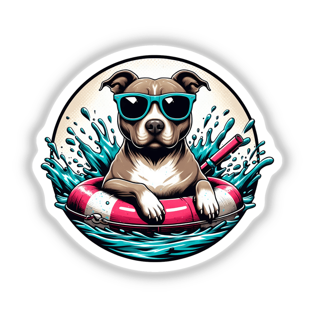 Pittie in Float Pitbull Dog