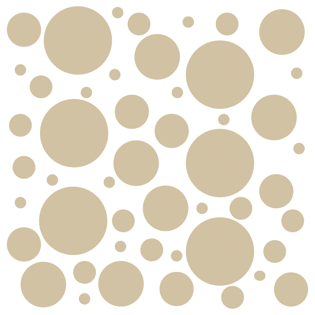 Set of 100 Polka Dot Circles Vinyl Wall Decals Stickers - Assorted Sizes displayed in various sizes on a white background.