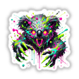 Psychedelic Drop Bear Cryptid - Neon Dripping Australian Horror: A vivid illustration of a koala with splattered paint, available as unique stickers or digital artwork. Perfect for art enthusiasts.