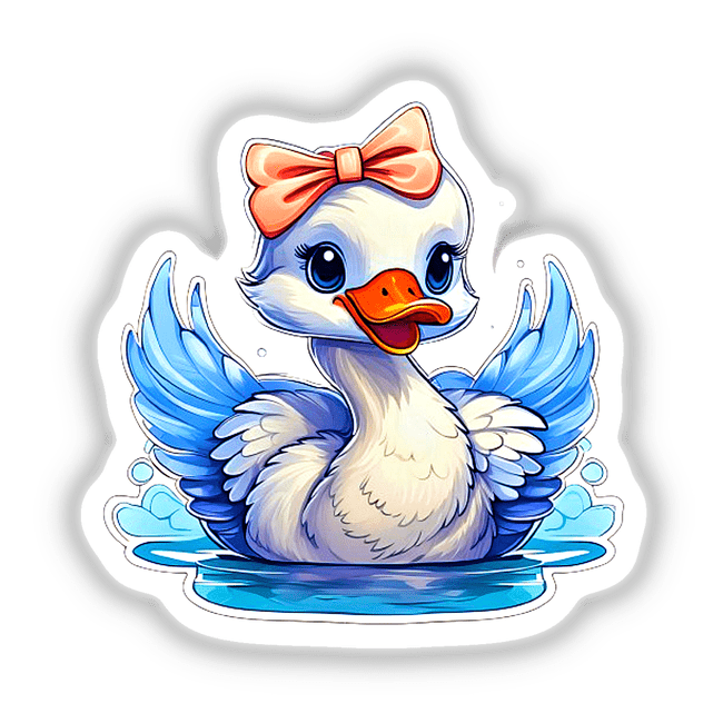 Adorable Baby Swan Digital Art | ArtMix – Decal Venue