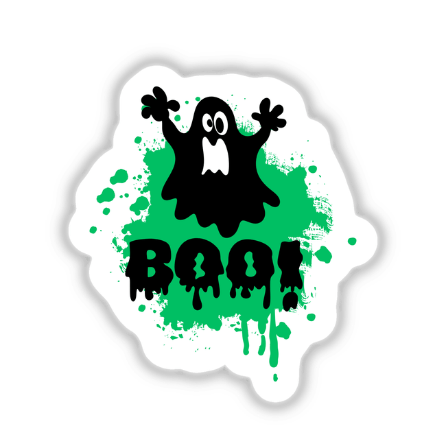 Boo Ghost Green Background