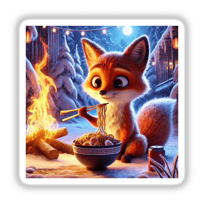 Fox Eating Ramen