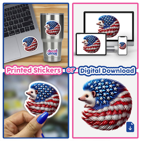 Patriotic Hedgehog American Flag Stars Stripes