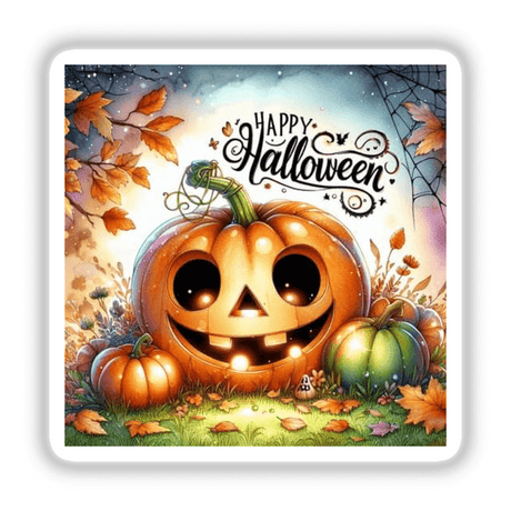 Bronze Halloween Series 3: A cartoon pumpkin with a smiling face, available as stickers or digital artwork.