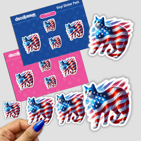 Patriotic Cat American Flag Stars Stripes