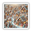 Gingerbread Village - A Festive Town Made of Gingerbread featuring houses, trees, candy canes, and gingerbread men, available as stickers or digital artwork.