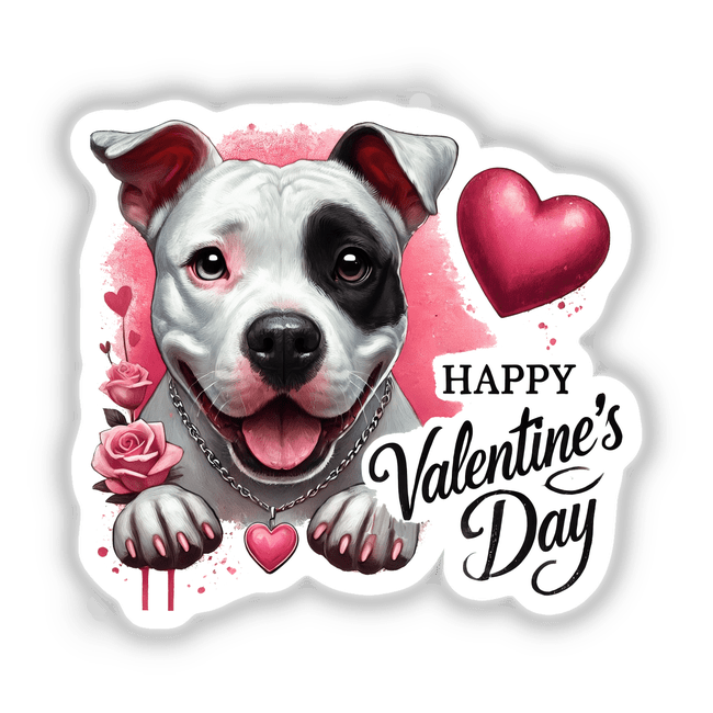 Valentines Eye Patch Pitbull Dog