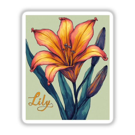 Personalized Lily Sticker or Clipart – Custom Floral Art with Commercial Rights, featuring a detailed lily design, perfect for unique decoration or digital use from Decal Venue's exclusive collection.