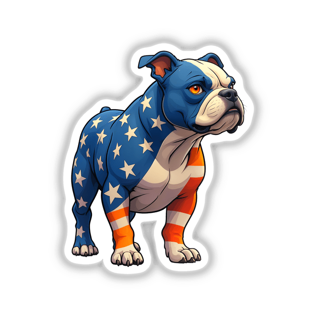 A Cool American Flag Bulldog