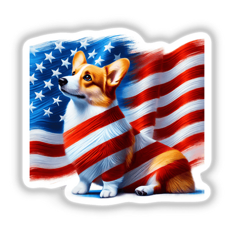 Patriotic Corgi Dog American Flag Stars Stripes