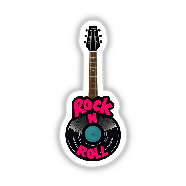 Rock n Roll Vinyl Record Guitar