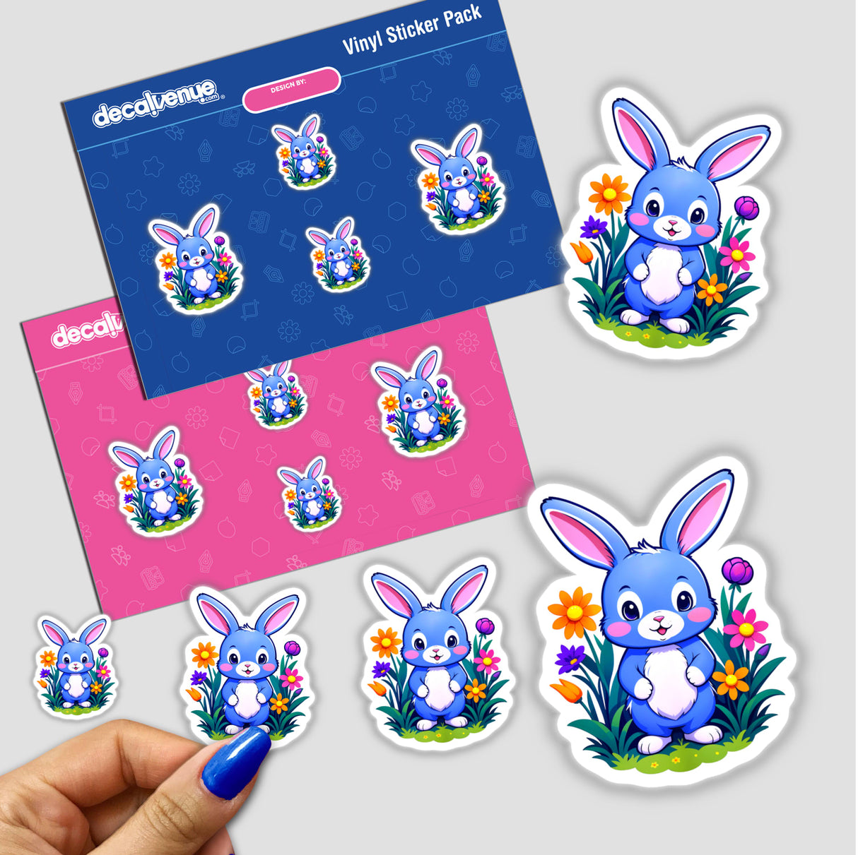 A Cute Rabbit With Blooming Spring Flowers