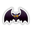 Halloween Vampire Bat sticker featuring a cartoon bat with prominent yellow eyes and extended wings, embodying a playful yet spooky design typical of Decal Venue's unique sticker collection.