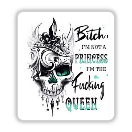 Sarcastic Quotes Series 7: Illustration of a crowned skull, available as stickers or digital artwork, highlighting detailed sketch and graphic design elements.