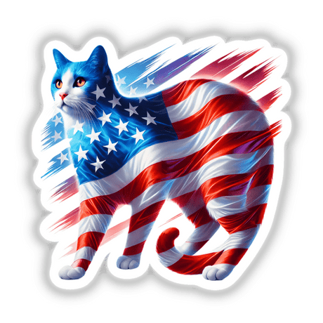 Patriotic Cat American Flag Stars Stripes