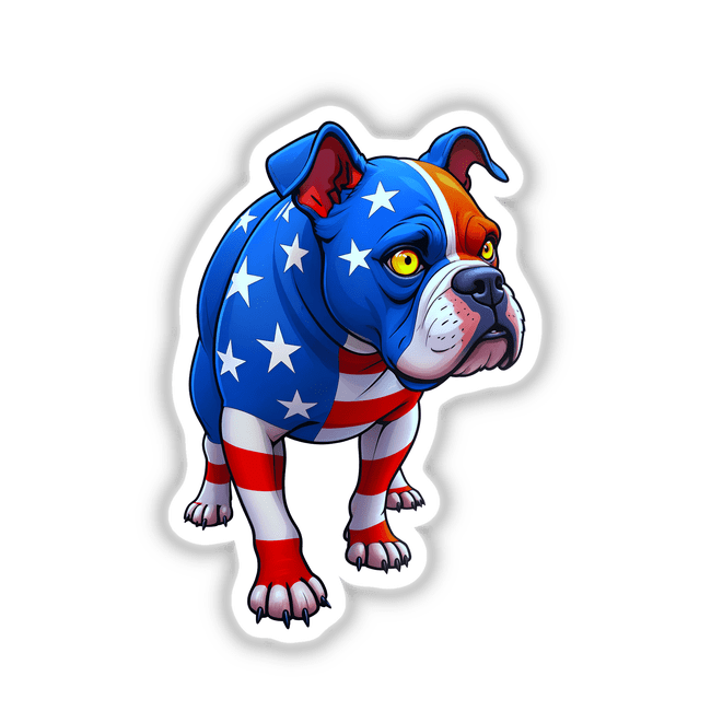 A Cool American Flag Bulldog