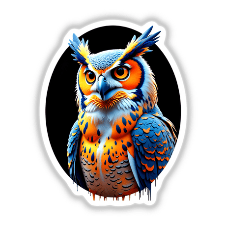 A Cool Hybrid Hawk Owl illustration, showcasing intricate feather details and captivating eyes, available as unique stickers or digital artwork from Decal Venue.