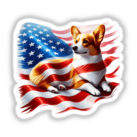 Patriotic Corgi American Flag Stars Stripes