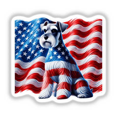 Patriotic Schnauzer Dog American Flag Stars Stripes