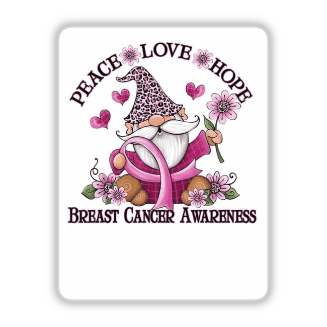 Gold Breast Cancer Series 8 sticker or digital artwork depicting a phone screen with a cartoon flower and text elements.