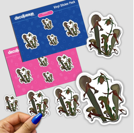 American Wild Flowers sticker featuring a vibrant floral design with illustrated plants. Available as both a sticker and digital artwork from Decal Venue, known for unique artful designs.