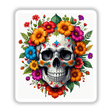 Pretty Skeletons sticker or digital artwork featuring a skull surrounded by flowers, capturing a blend of elegance and edginess, available at Decal Venue for unique vinyl and digital art enthusiasts.