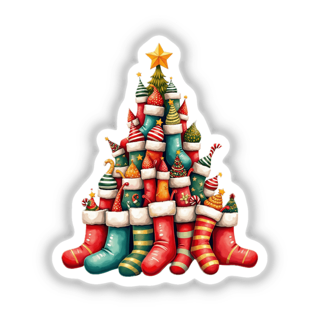 Watercolor Stocking Christmas Tree