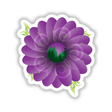 Vibrant purple flower with green foliage and a forested scene in the center, perfect for digital art or sticker design.