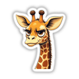 Grumpy Giraffe with Long Eyelashes cartoon, available as stickers or digital artwork from Decal Venue.