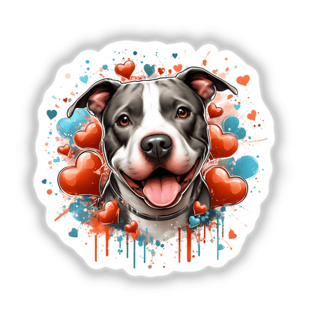 Heart Splatter Pitbull Dog