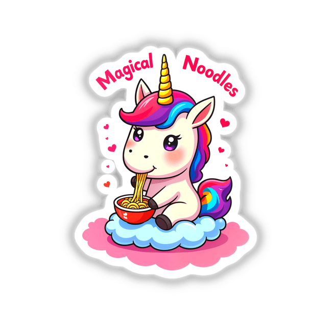 A Cute Unicorn Eating Magical Noodles