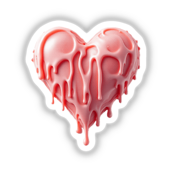 Heart Dripping Candle Wax sticker or digital artwork, featuring a melting pink heart design, ideal for Valentine's themes, available at Decal Venue for unique sticker and digital art enthusiasts.