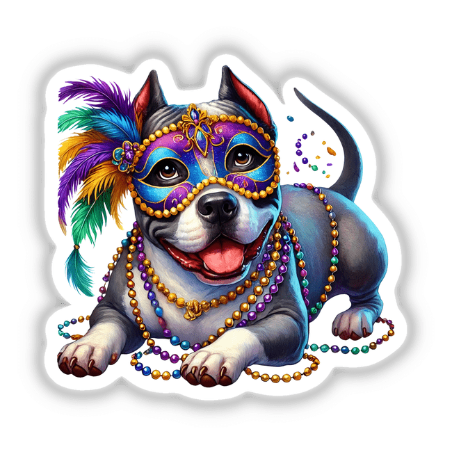 Mardi Gras Party Pitbull Dog II