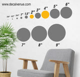 Black / Grey Polka Dot Circles Wall Decals