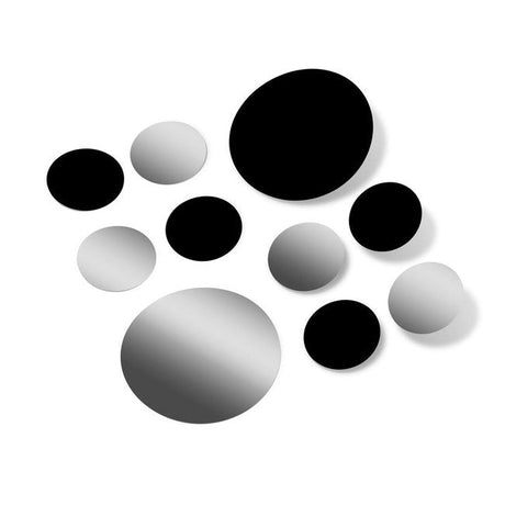 Black / Metallic Silver Polka Dot Circles Wall Decals by Decal Venue Decal Venue