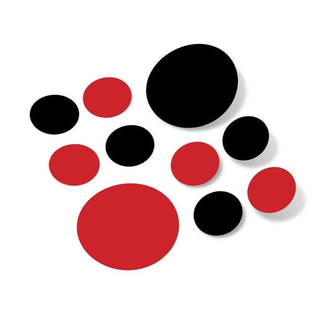 Black / Red Polka Dot Circles Wall Decals by Decal Venue Decal Venue