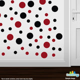 Black / Red Polka Dot Circles Wall Decals by Decal Venue Decal Venue