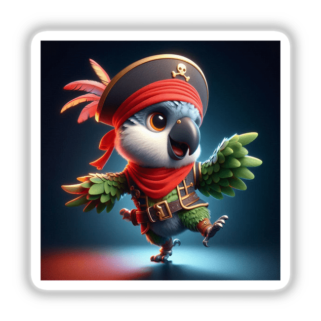 a cartoon bird dressed in a pirate costume