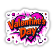 Valentine's Day Love Heart design featuring pink and black hearts with a bold graphic style. Available as stickers or digital artwork from Decal Venue.