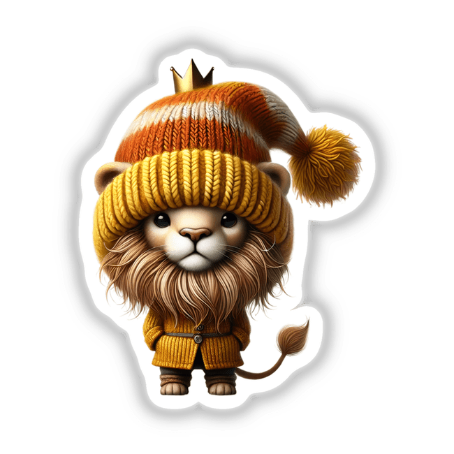 Cute Lion Illustration with Tiny Crown | DecalVenue – Decal Venue