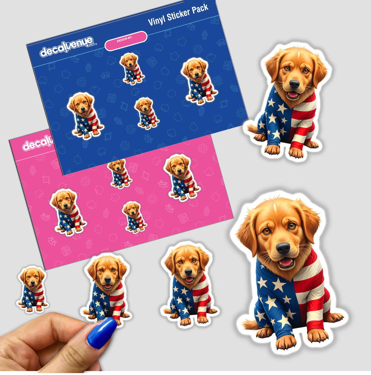 A Cool American Flag Golden Retriever