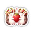 Two Hedgehogs Sharing a Giant Strawberry