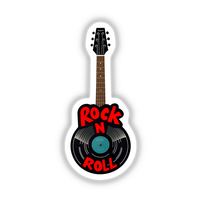 Rock n Roll Vinyl Record Guitar