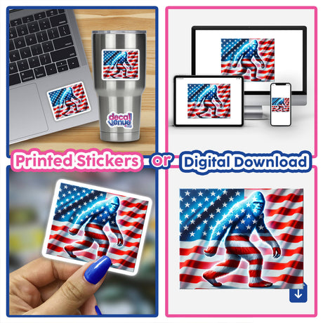 Sasquatch American Flag Stars and Stripes